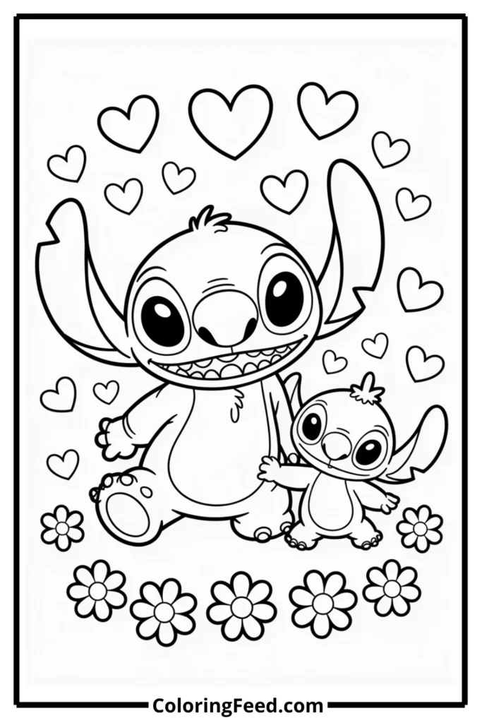 Angel and Stitch Coloring Pages