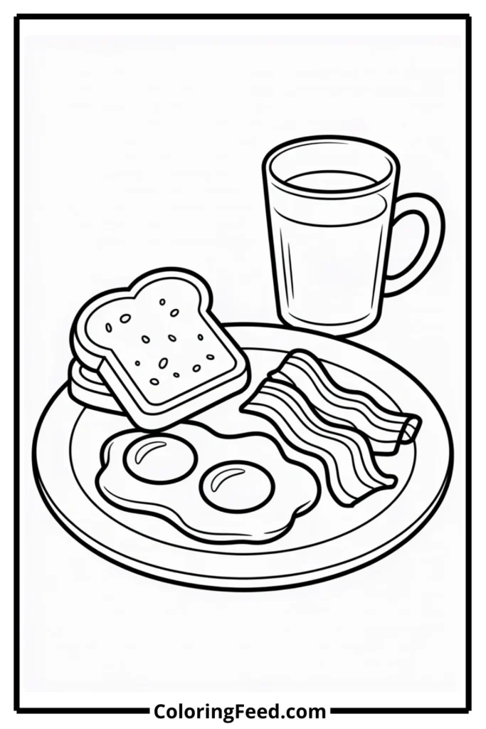 Breakfast Plate Coloring Pages