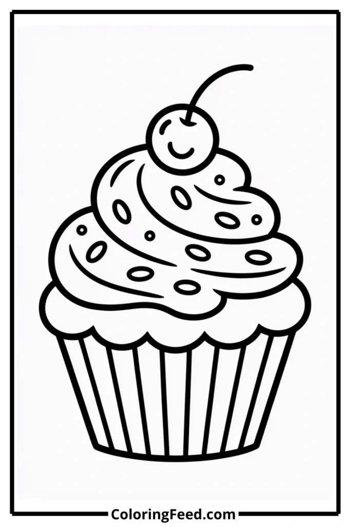 Cute Cupcake Coloring Pages
