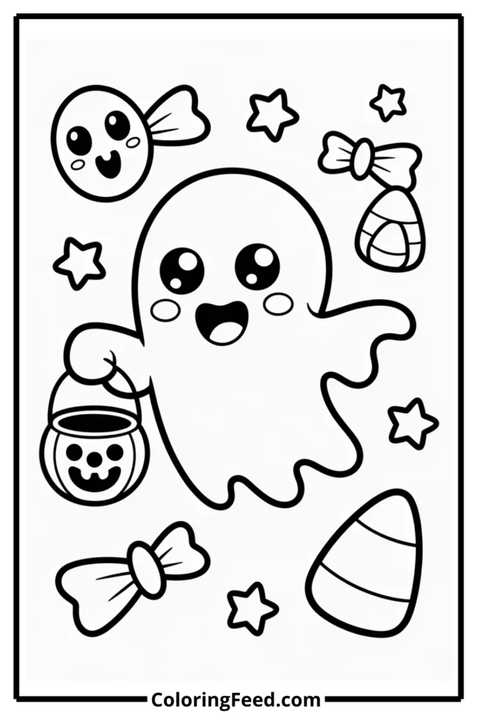 Cute Ghosts Coloring Pages