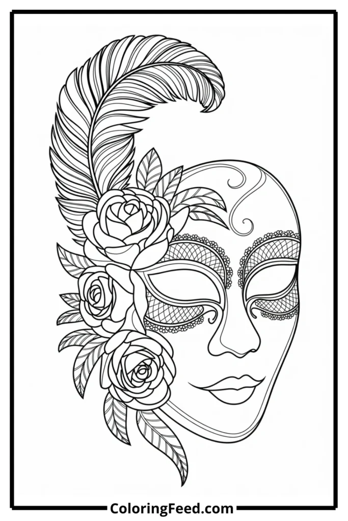 Gothic Mask Coloring Page