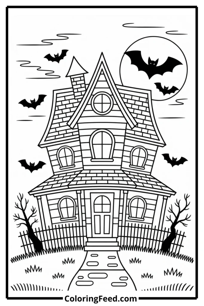 Haunted House Coloring Pages