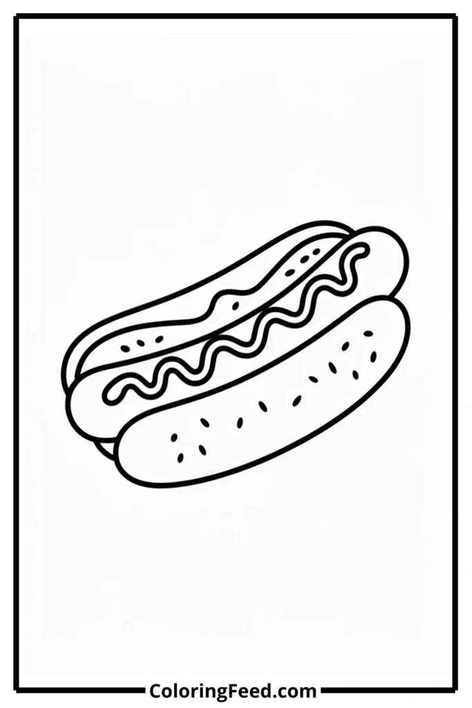 Hot Dog Coloring Pages