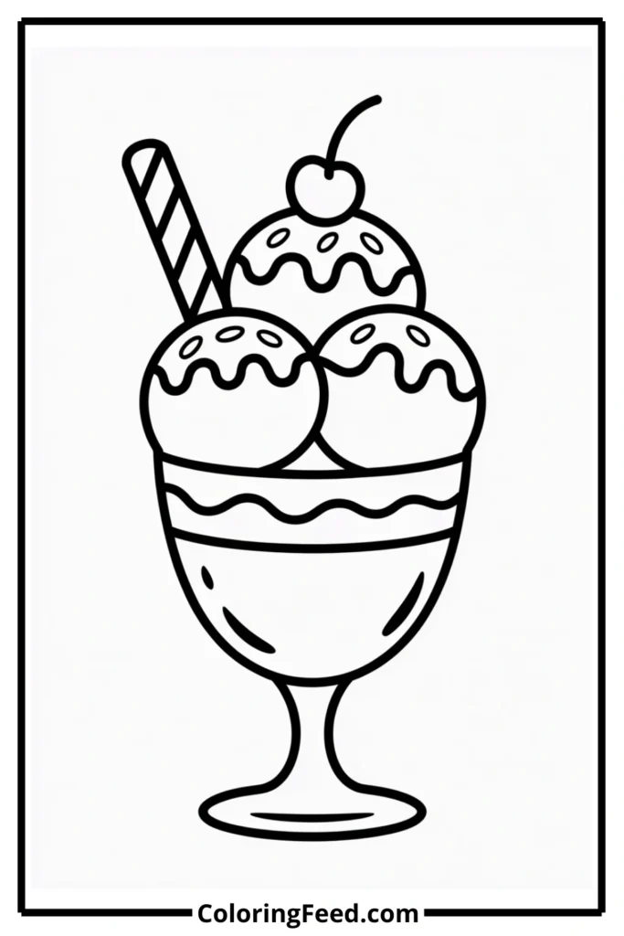 Ice Cream Sundae Coloring Pages