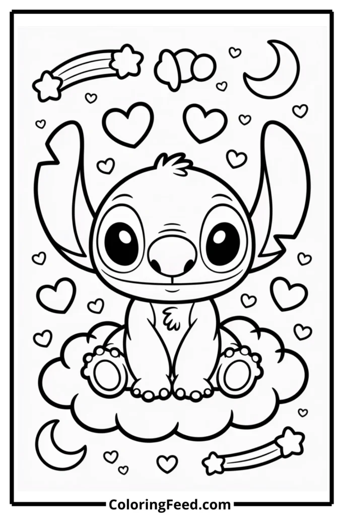 Kawaii Stitch Coloring Pages