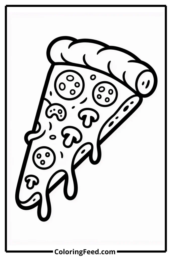 Pizza Slice Coloring Pages