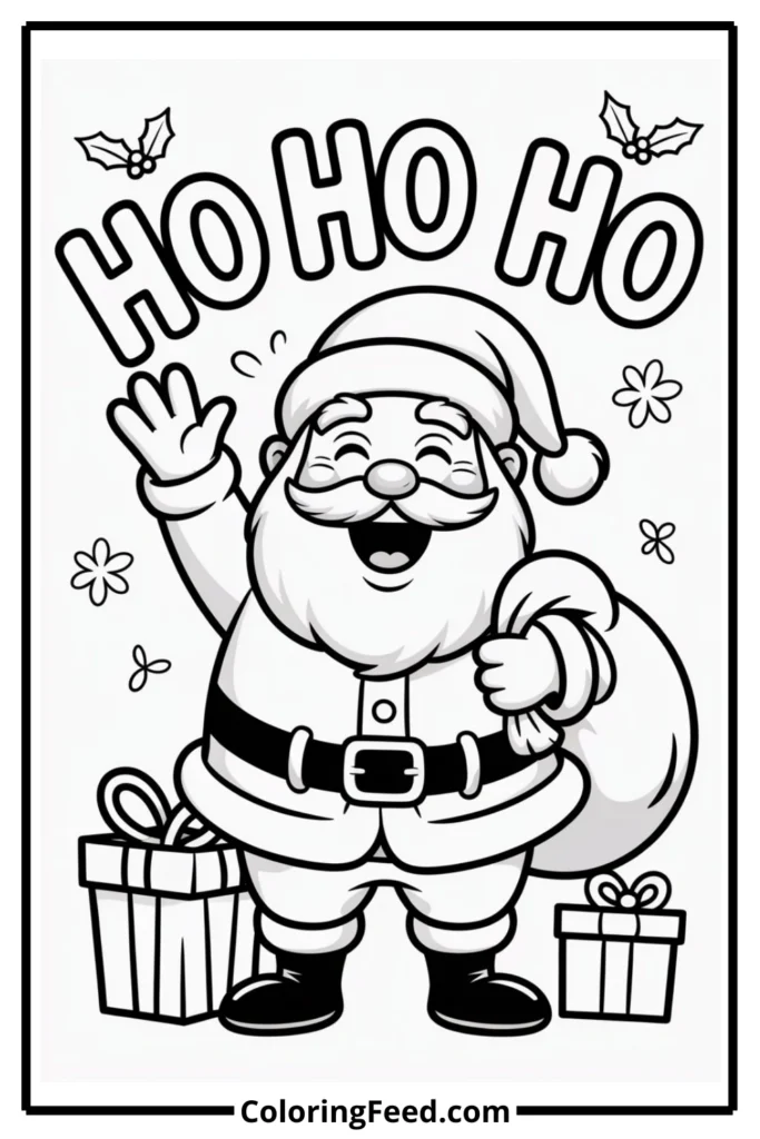 Santa Laughing Coloring Pages