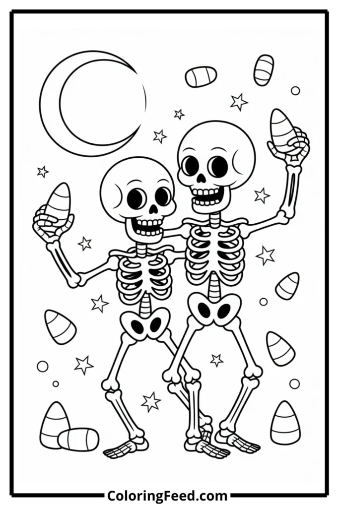 Skeleton Dance Coloring Pages