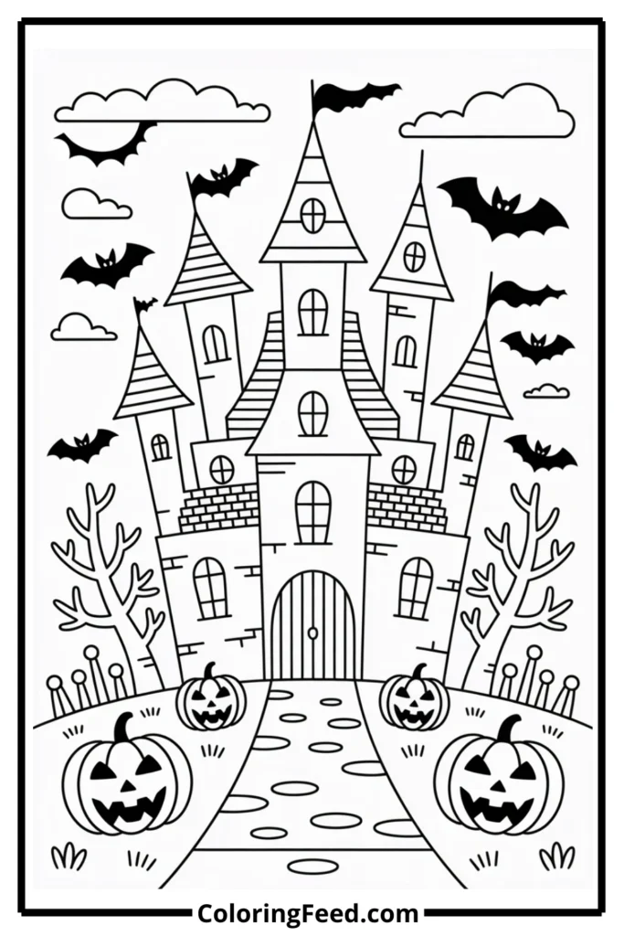 Spooky Castle Coloring Pages