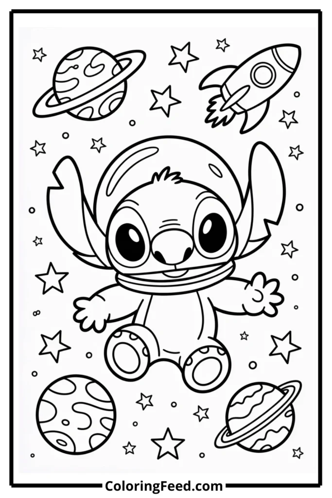 Stitch Astronaut Coloring Pages