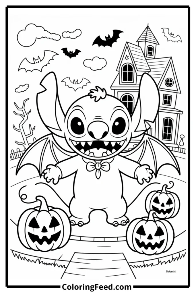 Stitch Halloween Coloring Pages