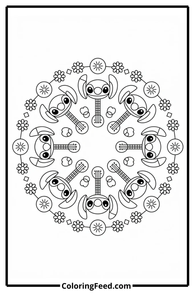 Stitch Mandala Coloring Pages