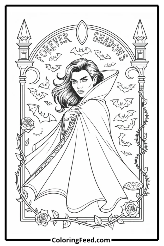 Vampire Gothic Coloring Page