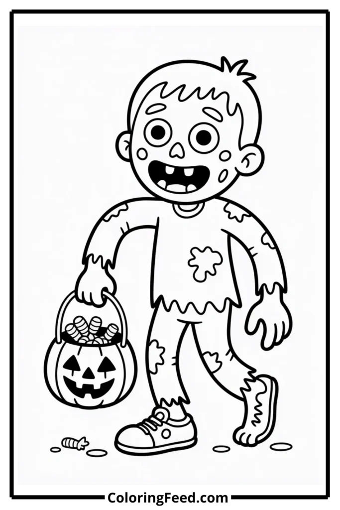 Zombie Halloween Coloring Pages