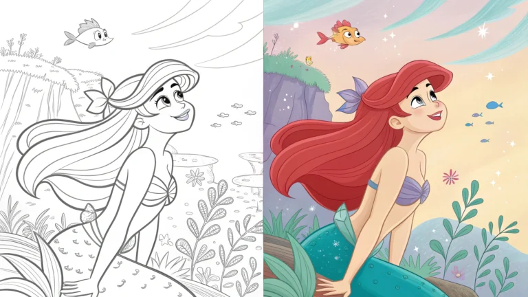 ariel coloring pages