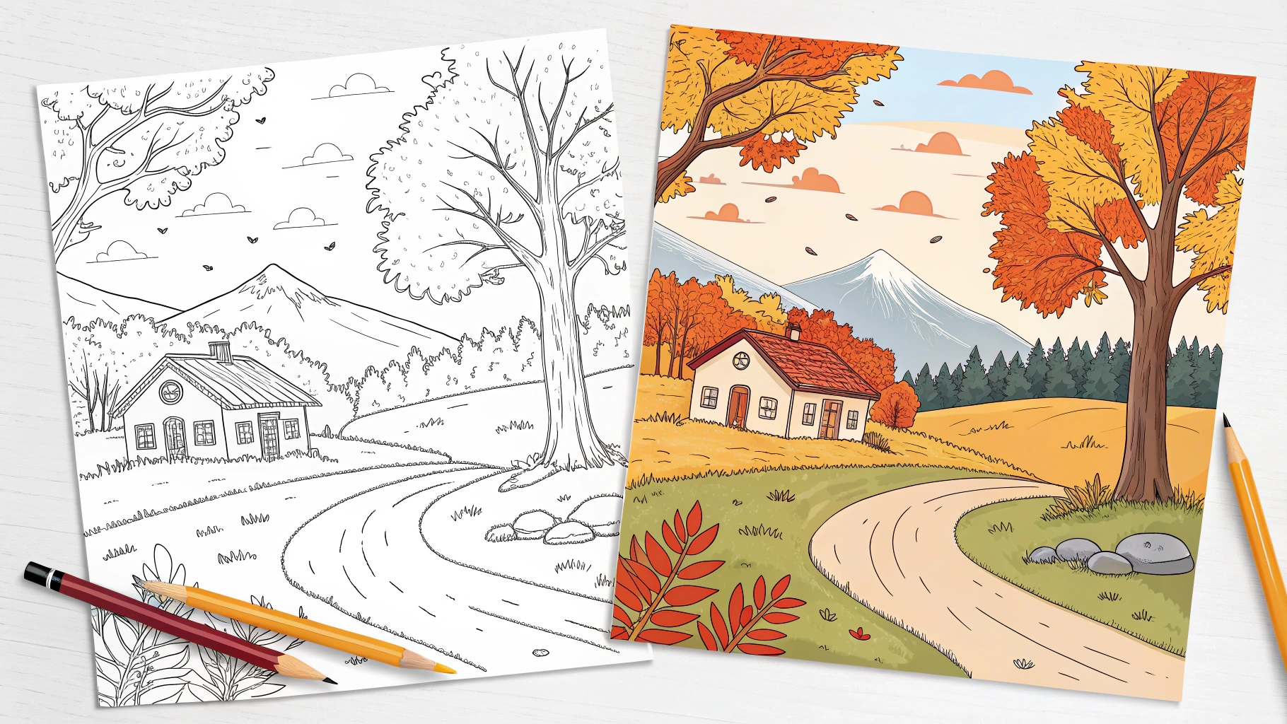 FALL COLORING PAGES