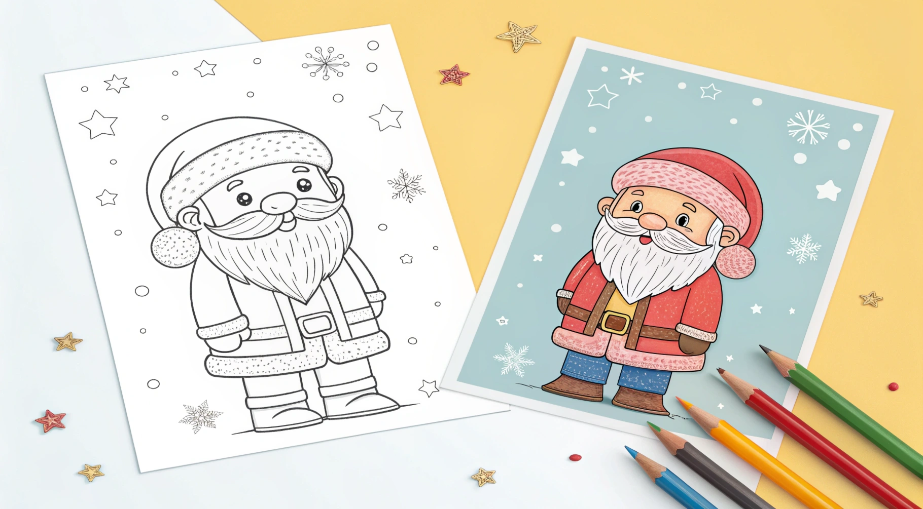 santa coloring pages​
