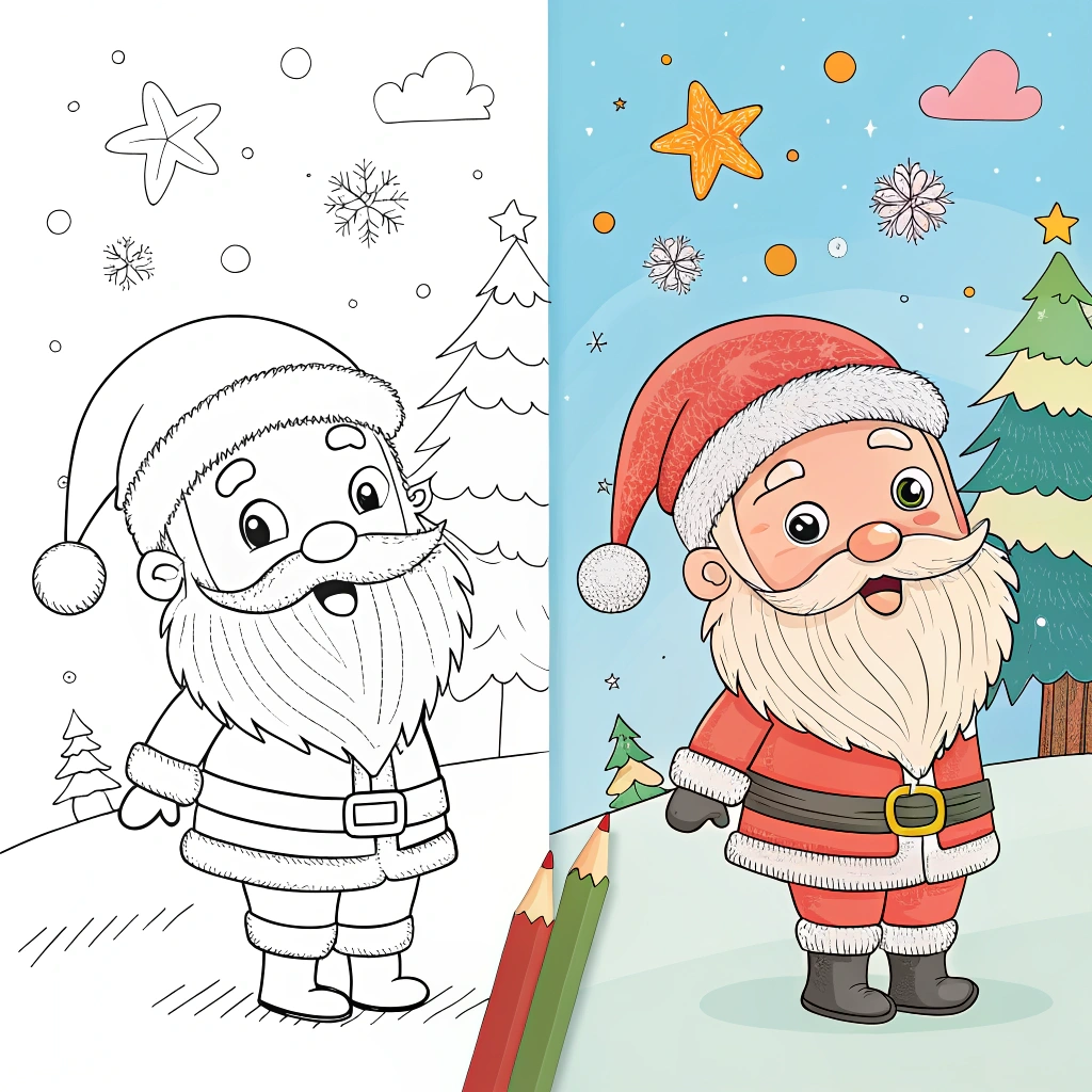 santa coloring pages​