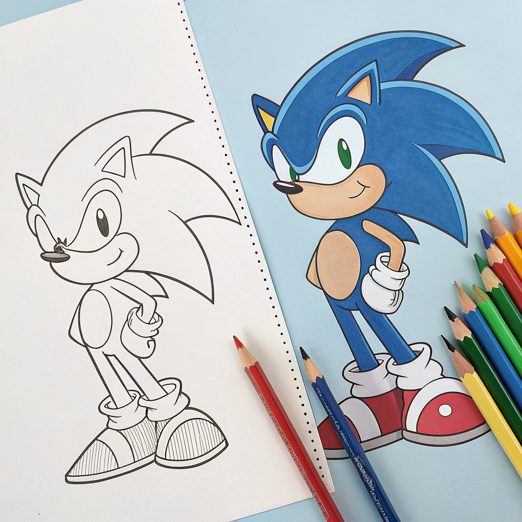 sonic coloring pages