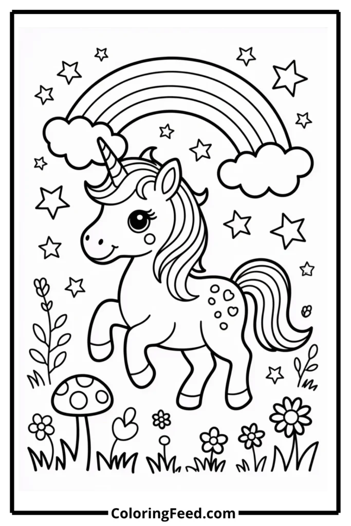 Adorable Unicorn Coloring Pages