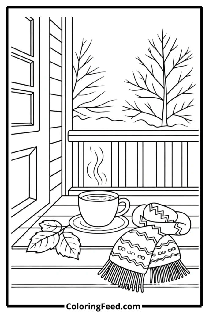 Autumn to Winter Transition Coloring Pages