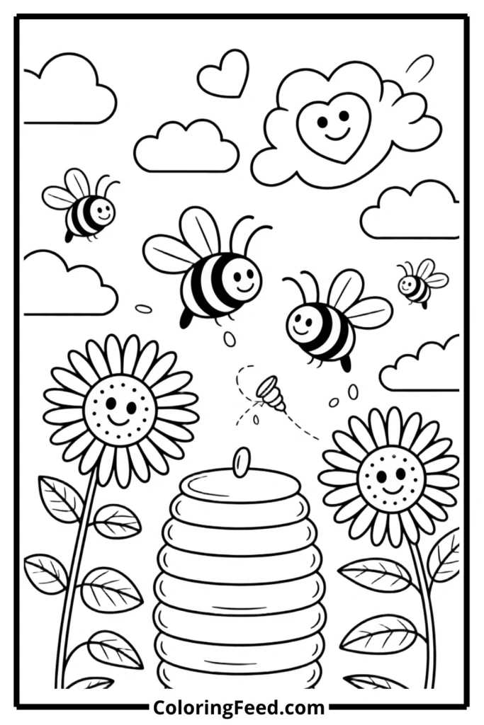 Busy Bee Farm Coloring Pages