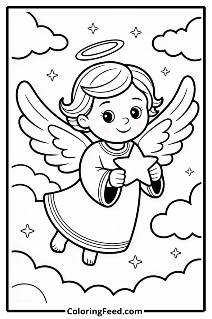 Christmas Angel Coloring Page