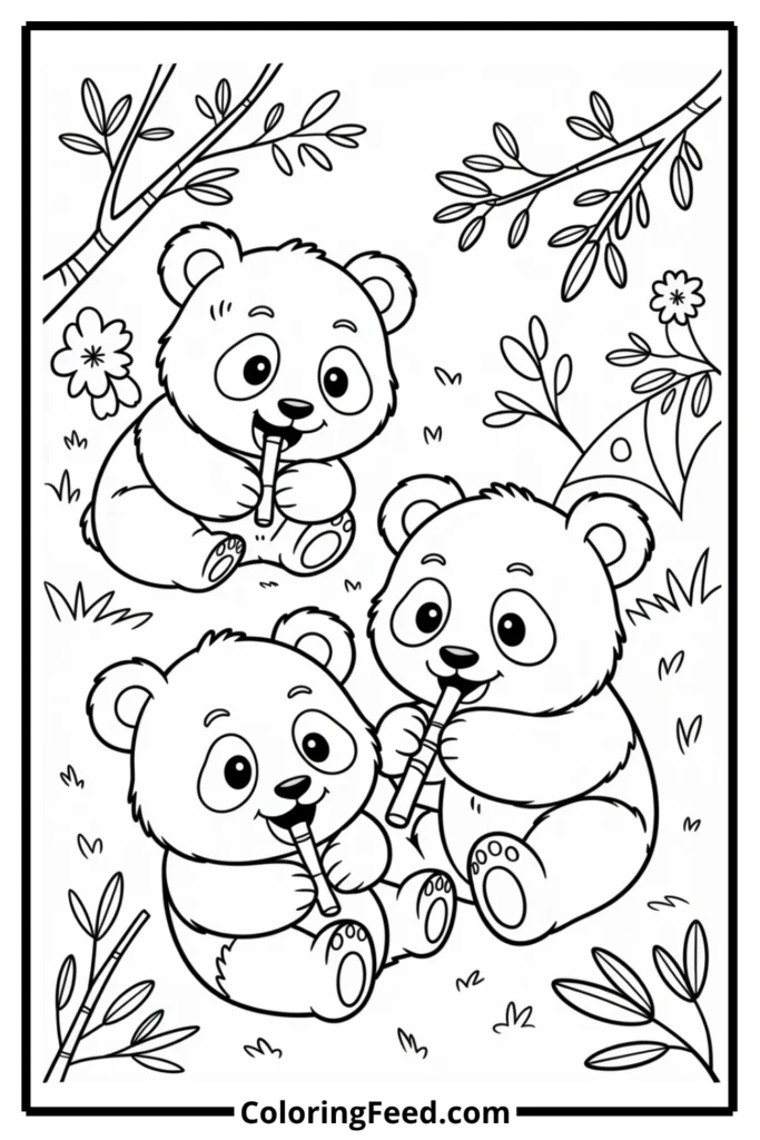 Chubby Pandas Coloring Pages