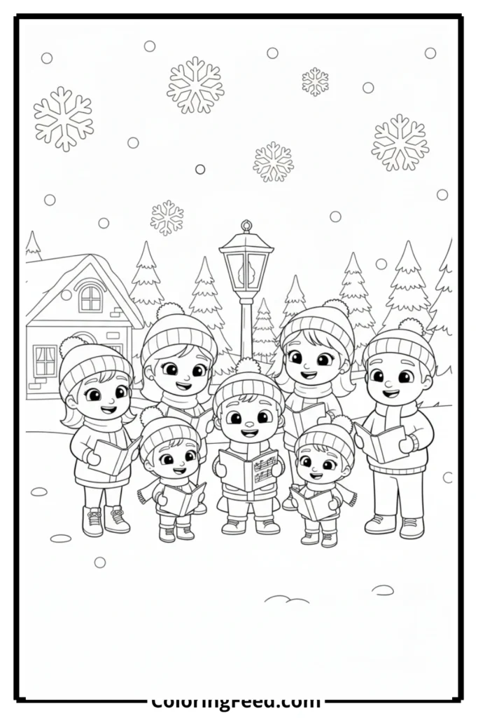 Cocomelon JJ Singing Christmas Carols Coloring Page