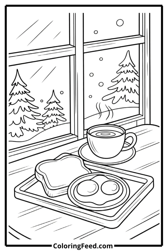 Cozy Breakfast Morning Coloring Pages