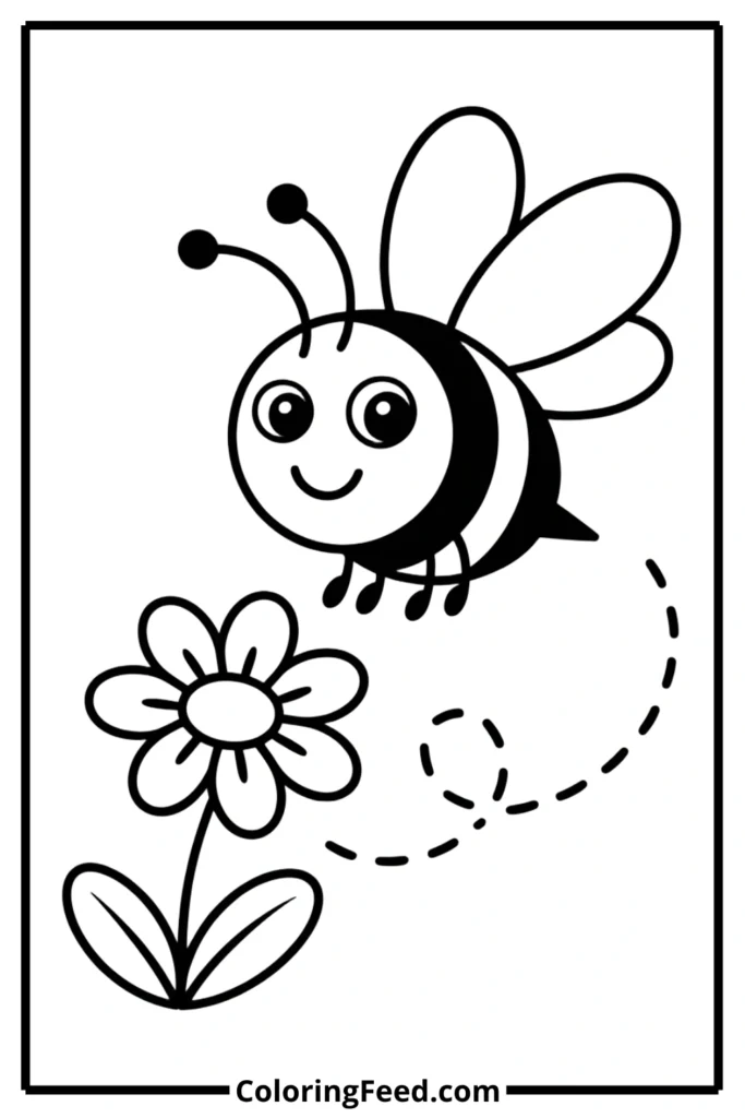 Easy Bee Buzz Coloring Pages