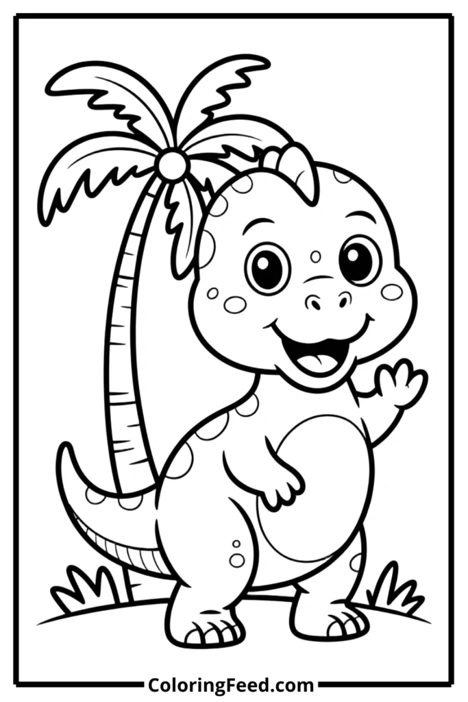 Easy Dinosaur Fun Coloring Pages