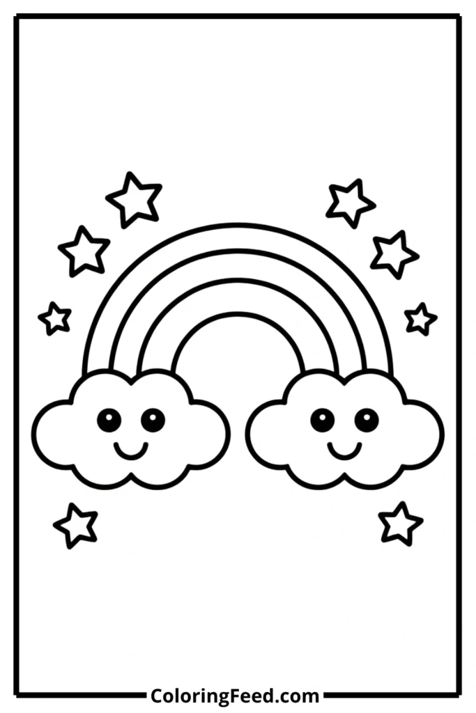 Easy Rainbow Joy Coloring Pages