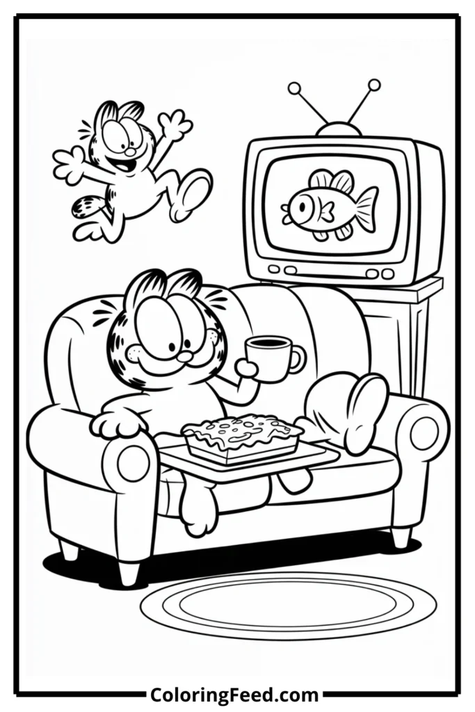 Garfield’s Lazy Sunday Coloring Pages