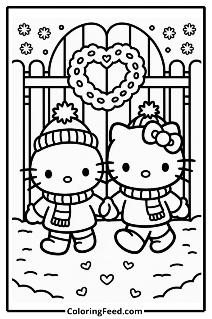 Hello Kitty and Dear Daniel in the Snow