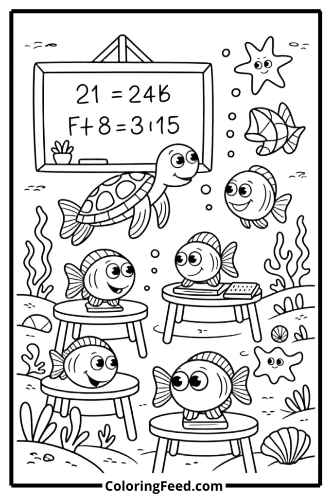 Ocean School Coloring Pages