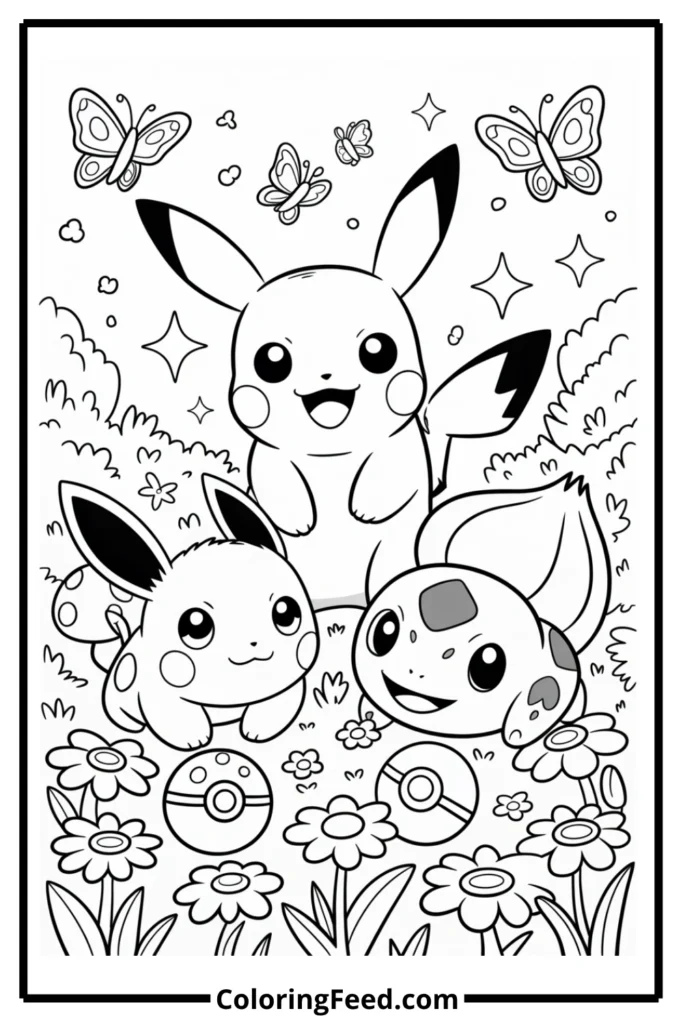Pokémon Forest Adventure Coloring Pages