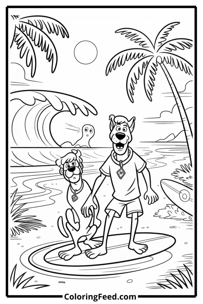 Scooby-Doo Beach Mystery Coloring Pages