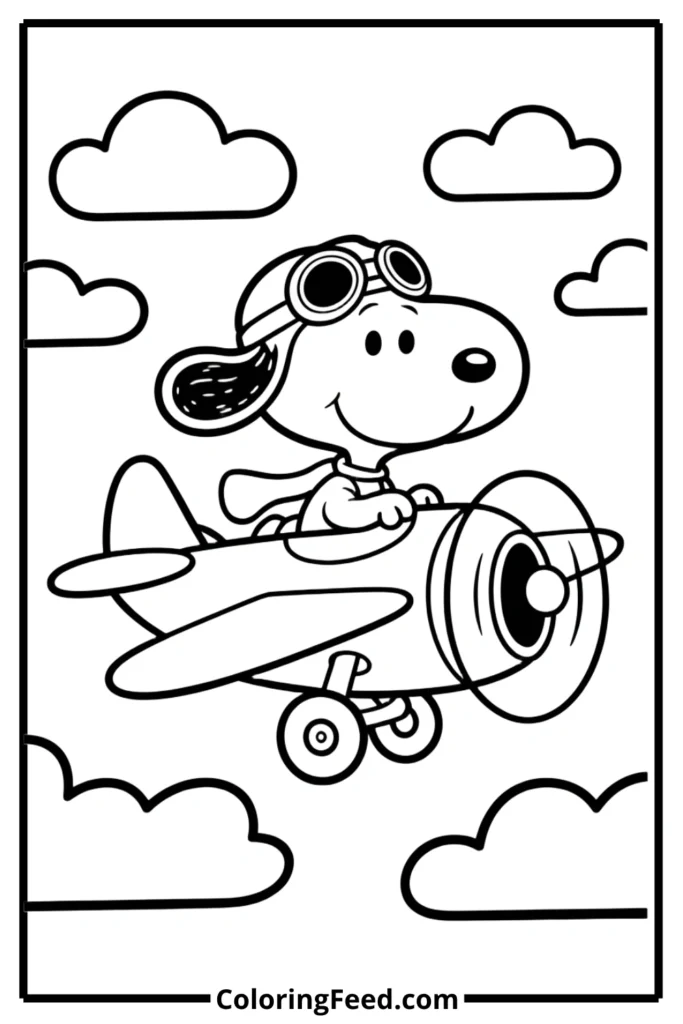 Snoopy Flying Ace Adventure Coloring Pages