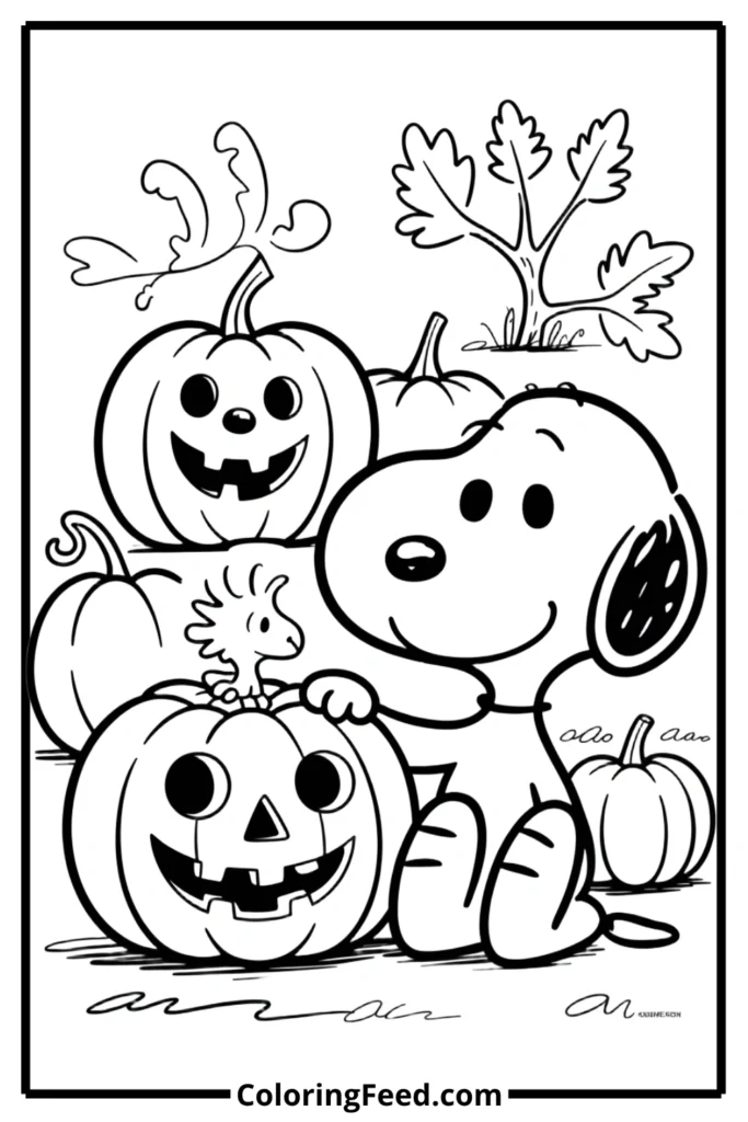 Snoopy Pumpkin Patch Coloring Pages