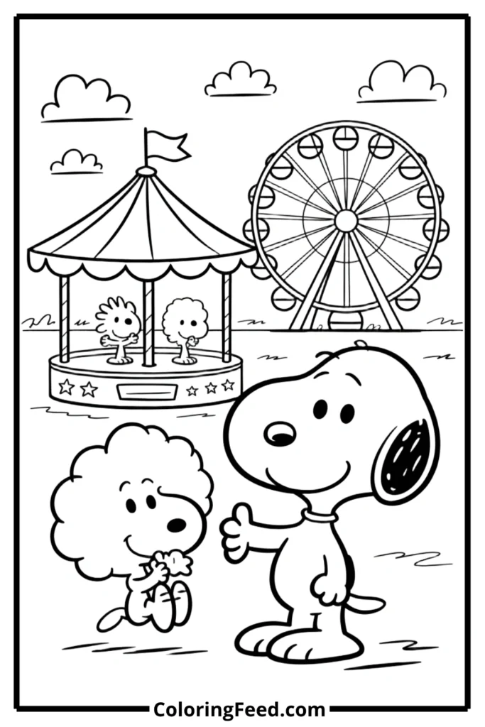 Snoopy and Friends at the Fair Coloring Pages