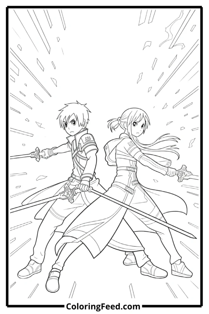 Sword Art Online Epic Duel Coloring Pages