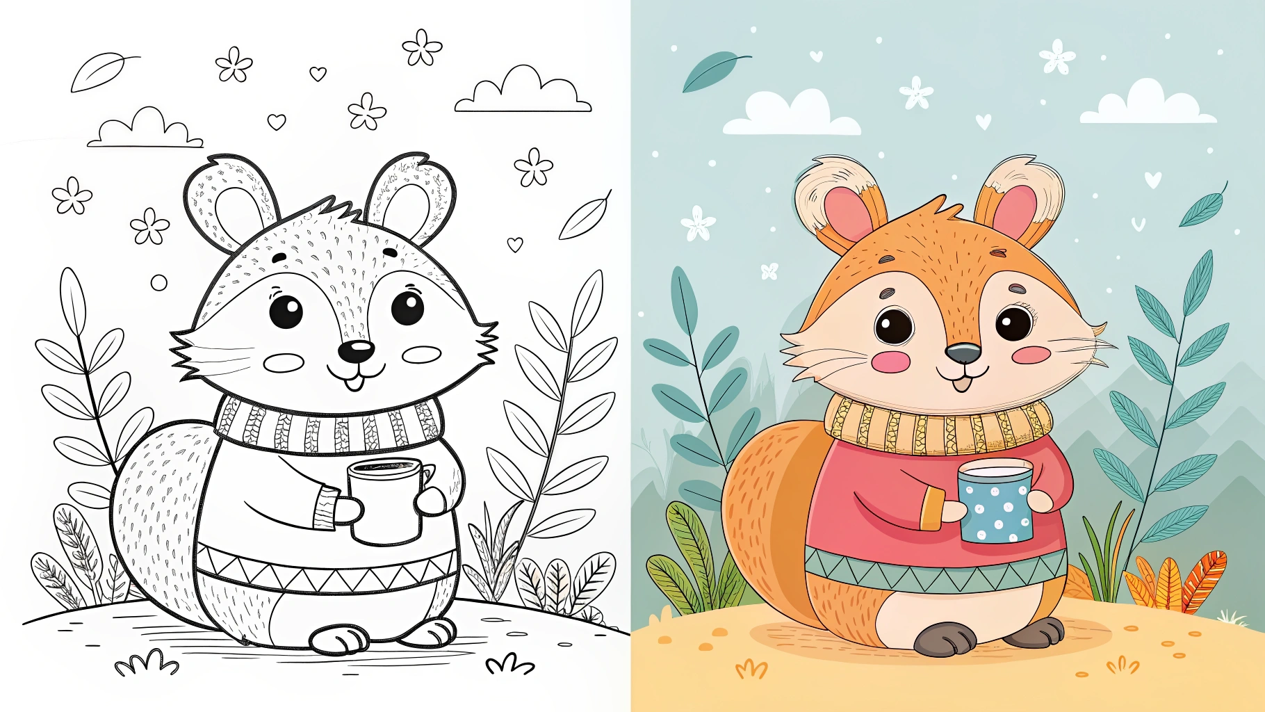 CUTE COZY COLORING PAGES