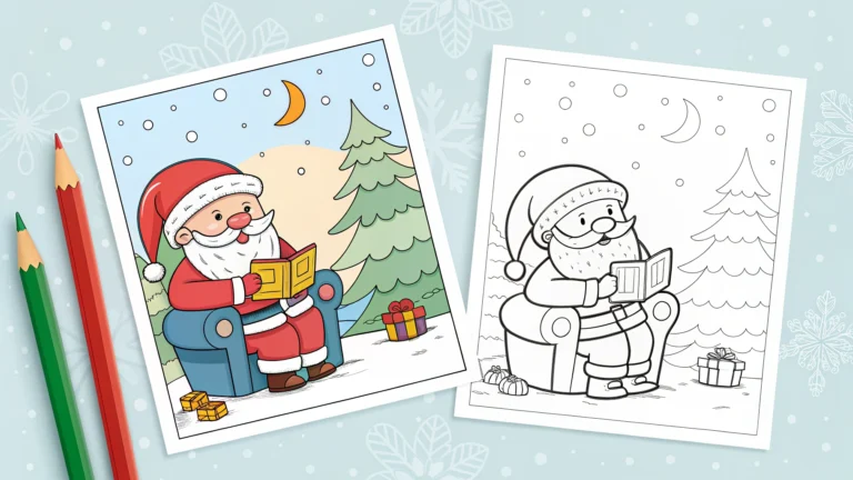 EASY CHRISTMAS COLORING PAGES