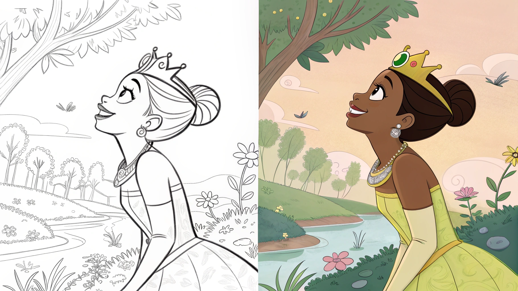 the princess and the frog coloring pages