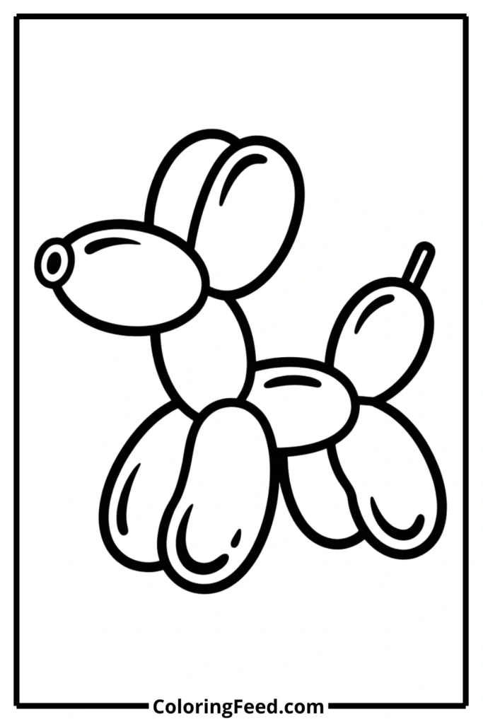 Simple Balloon Dog Coloring Page