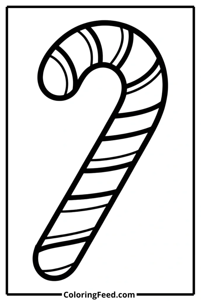 Simple Candy Cane Coloring Page