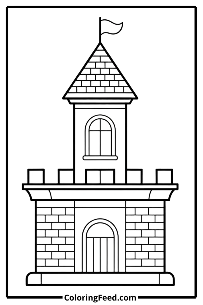 Simple Castle Tower Coloring Page