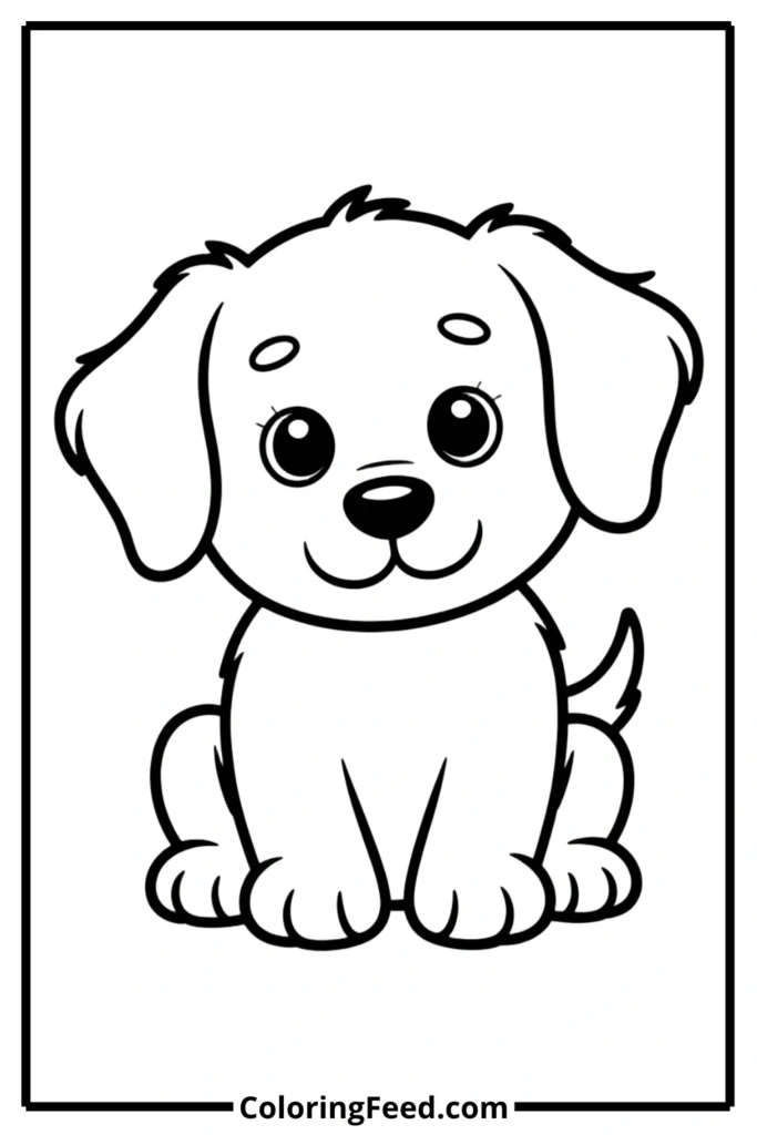 Simple Dog Coloring Page