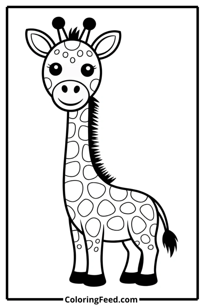 Simple Giraffe Coloring Page